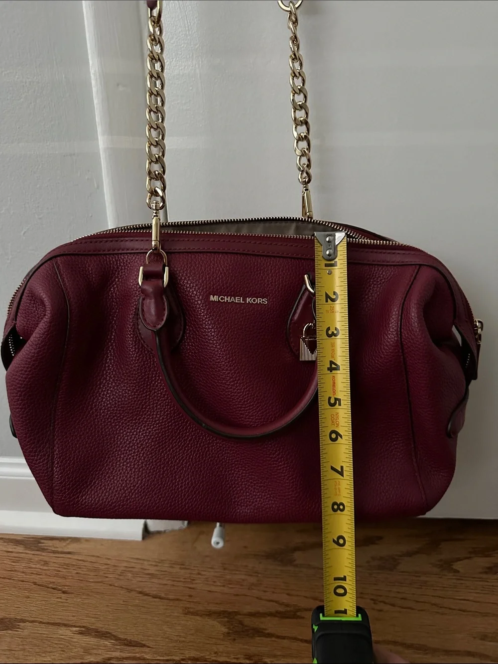 Michael Kors Wine Leather Satchel with Gold Hardware - Picture 9 of 11
